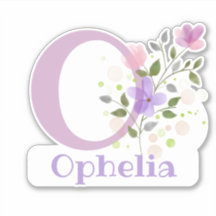 Nome Ofelia & Inicial com Design Floral