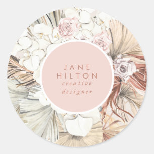 Adesivo Nome Pampas Grass Floral Company Boho Pink