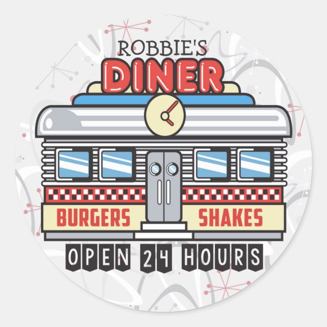 Adesivo NOME Personalizado 50 Retroativo Anos 50 de Sinal  (Frente)