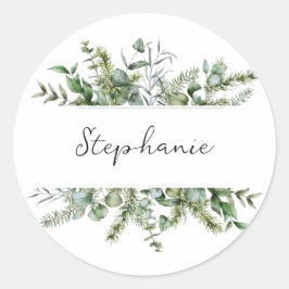 Adesivo Nome Personalizado Aestésico de Verde Fresco