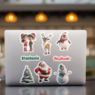 Adesivo Nome personalizado animado de Natal