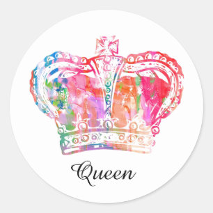 Adesivo Nome Personalizado Art Watercolor Royal Crown King