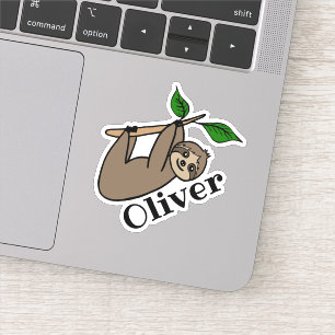 Adesivo Nome personalizado Baby Sloth Cute Animal
