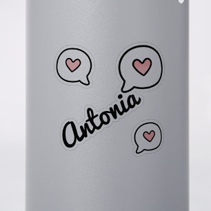 Adesivo Nome Personalizado Balão de Fala Fofo Eu Te Amo Co