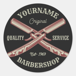 Adesivo NOME Personalizado Barber Hetero Razor Barbershop