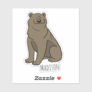 Adesivo Nome Personalizado Bear Vinil Sticker