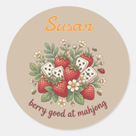 Adesivo Nome Personalizado Berry Good em Mahjong Retro 