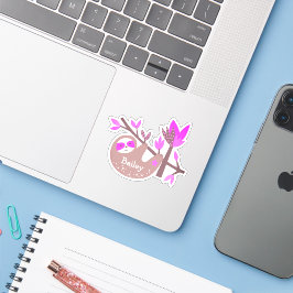 Adesivo Nome Personalizado Bonito Laptop de Bambu Rosa Koa