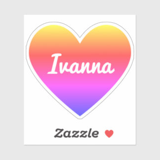 Adesivo Nome Personalizado Clássico Gradiente Ombre Coraçã