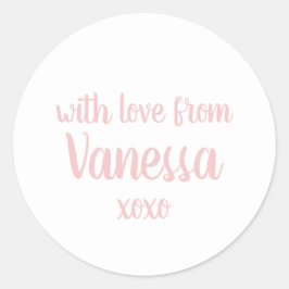 Adesivo Nome Personalizado Com Amor Rosa Branco