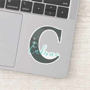 Adesivo Nome Personalizado com Diamantes Falsos Elegantes
