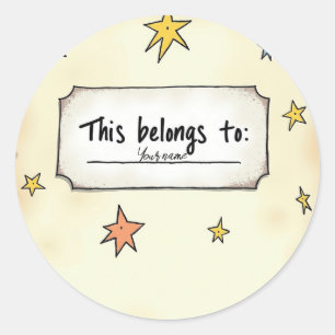 Adesivo Nome Personalizado com Estrelas Rabiscadas