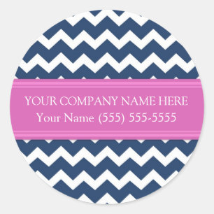 Adesivo Nome Personalizado da Empresa Blue Pink Chevron