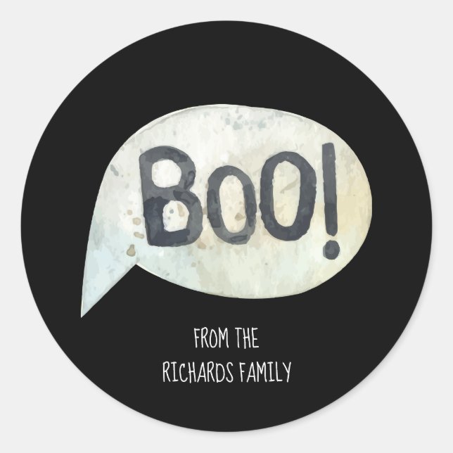 Adesivo Nome Personalizado da Família Boo Halloween (Frente)