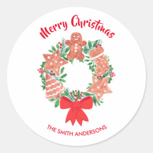 Adesivo Nome Personalizado da Feira de Biscoito de Natal F