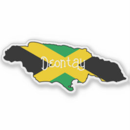 Adesivo Nome Personalizado da Forma da Ilha Flag Jamaicana