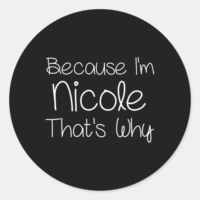Adesivo Nome Personalizado da Nicole (Frente)