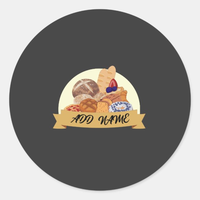 Adesivo Nome personalizado da padaria de pastelaria de sob (Frente)