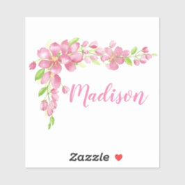 Adesivo Nome Personalizado das Flores de Flor de Cereja de