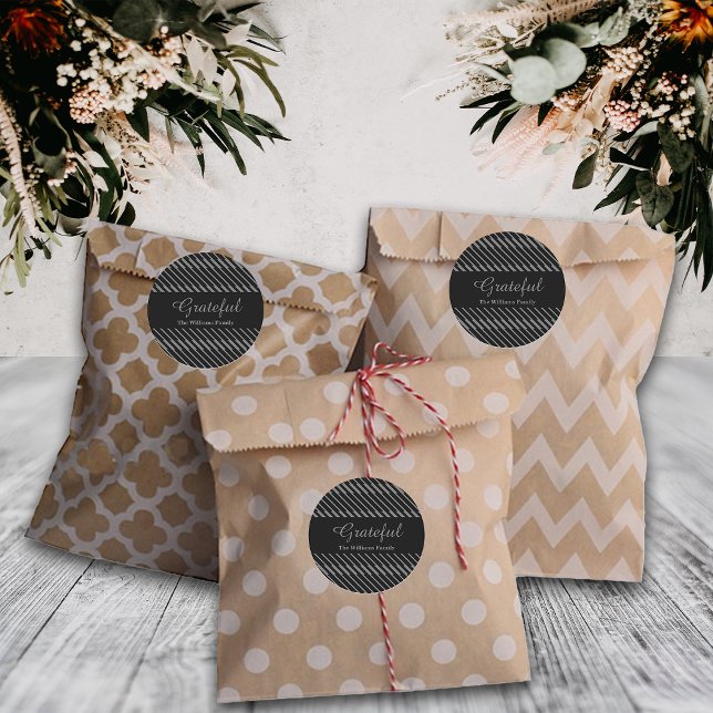 Adesivo Nome Personalizado das Linhas Negras Grateful Cinz (Criador carregado)