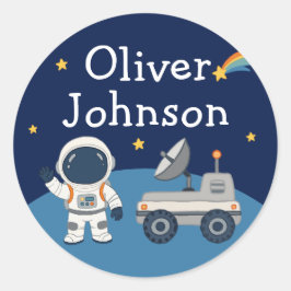 Adesivo Nome Personalizado de Astronauta do Planeta Espaci