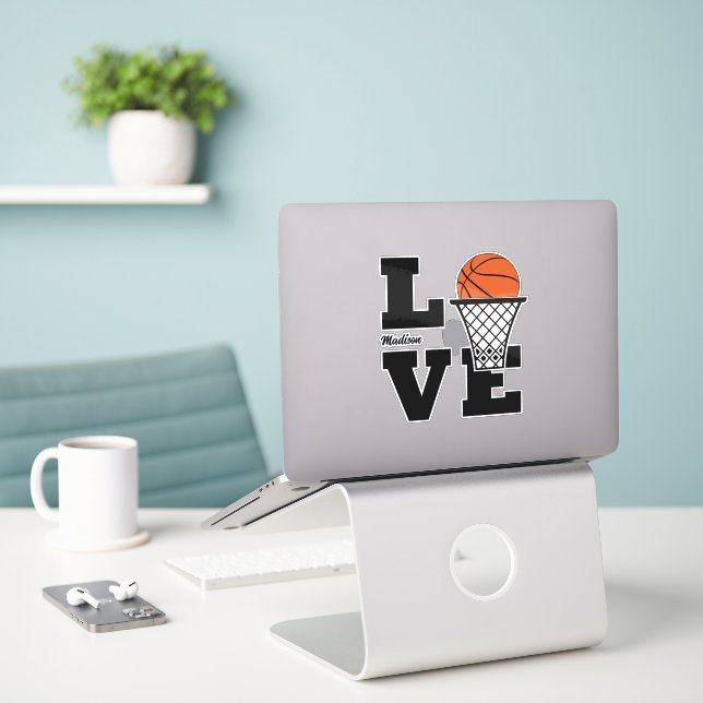 Adesivo Nome Personalizado de Basball Love (Laptop na mesa)