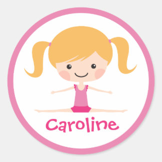 Adesivo Nome personalizado de desenho animado de gymnast s