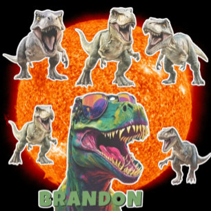Adesivo Nome Personalizado de Dinossauro Emocionante
