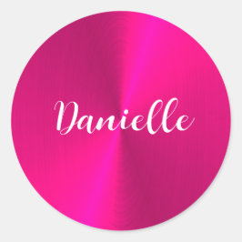 Adesivo Nome personalizado de metal falso brilhante rosa