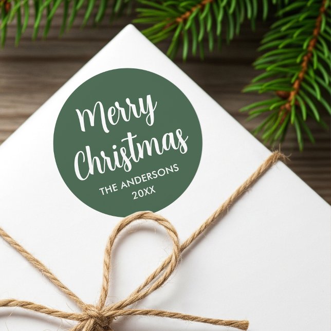 Adesivo Nome Personalizado de Script Moderno Feliz Natal V (Criador carregado)