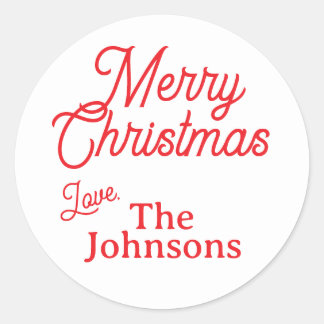 Adesivo Nome Personalizado de Script Vermelho Moderno Feli