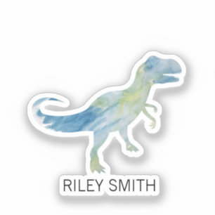 Adesivo Nome Personalizado Dinossaur Trex Kid Garrafa Água