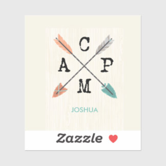 Adesivo Nome Personalizado do Acampamento Flechas no Padrã