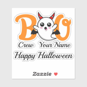 Adesivo Nome personalizado do Boo Crew Vampire Halloween