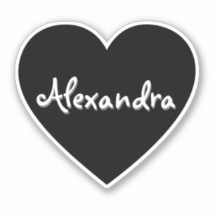 Adesivo Nome Personalizado do Coração Branco Preto