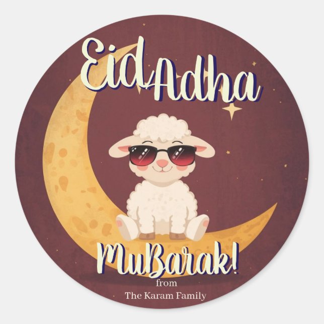 Adesivo Nome personalizado do Eid Al Adha (Frente)