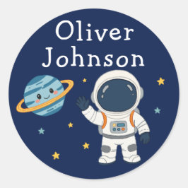 Adesivo Nome Personalizado do Planeta do Astronauta Espaci