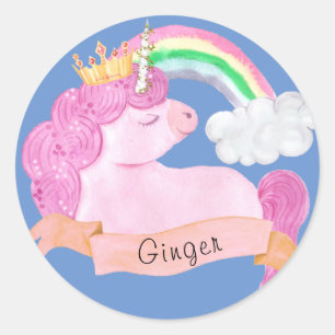 Adesivo Nome Personalizado do 🌈 Rainbow Unicorn