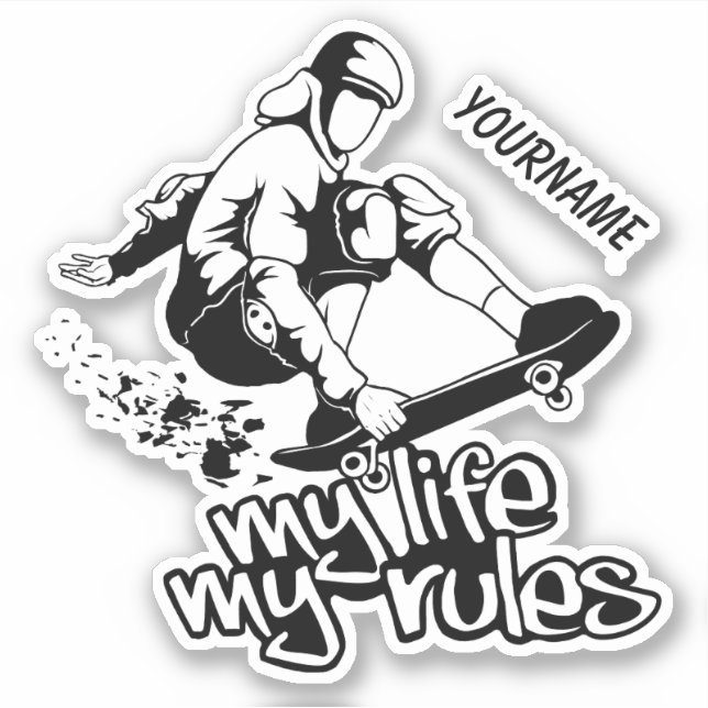 Adesivo Nome personalizado do skate (Frente)
