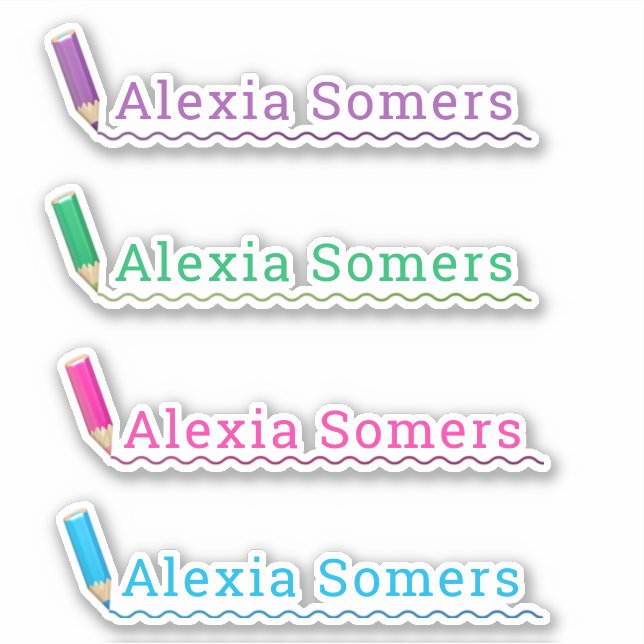 Adesivo nome personalizado dos lápis/lápis/lápis de cor es (Frente)