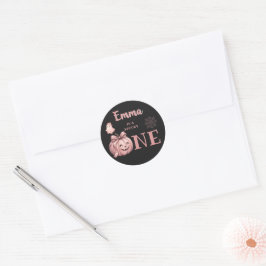 Adesivo Nome Personalizado é um Cute Pinkoween Assustador