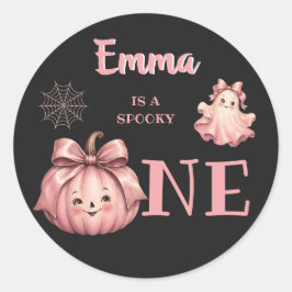 Adesivo Nome personalizado é uma garotinha Pinkoween assus