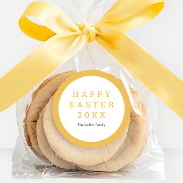 Adesivo Nome Personalizado Elegante Amarelo do felz pascoa