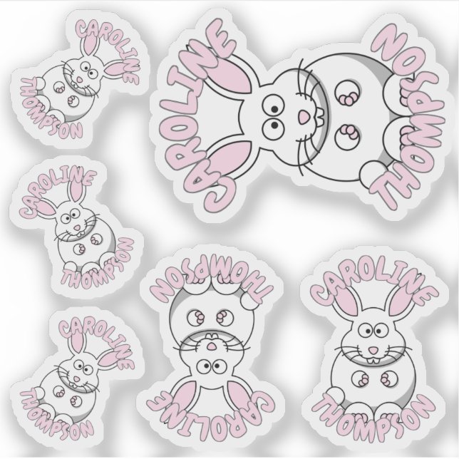 Adesivo Nome Personalizado Fazenda de coelho (Frente)