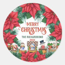 Nome Personalizado Feliz Natal Festivo Floral