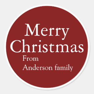 Adesivo Nome Personalizado Feliz Natal Vermelho Script Ret