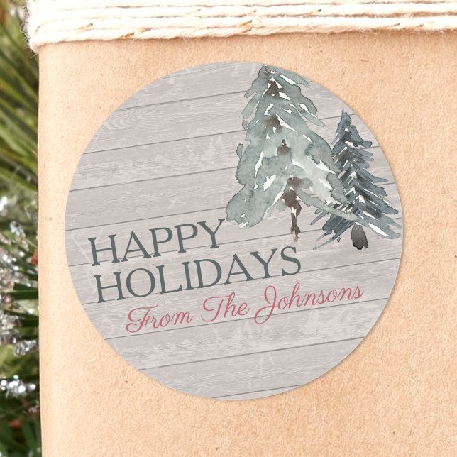 Adesivo Nome Personalizado Feriados Felizes Watercolor Sla (Criador carregado)