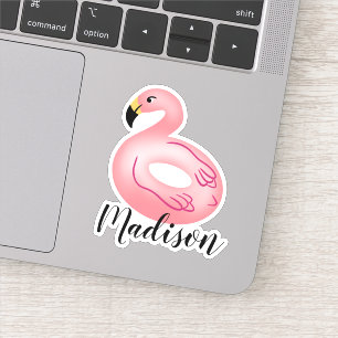 Adesivo Nome Personalizado Flamingo Piscina Float