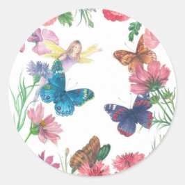 Adesivo nome personalizado floral ilustrado da fada de Ver