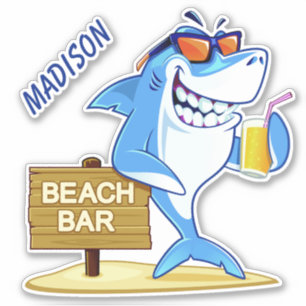 Adesivo Nome personalizado Funny Shark